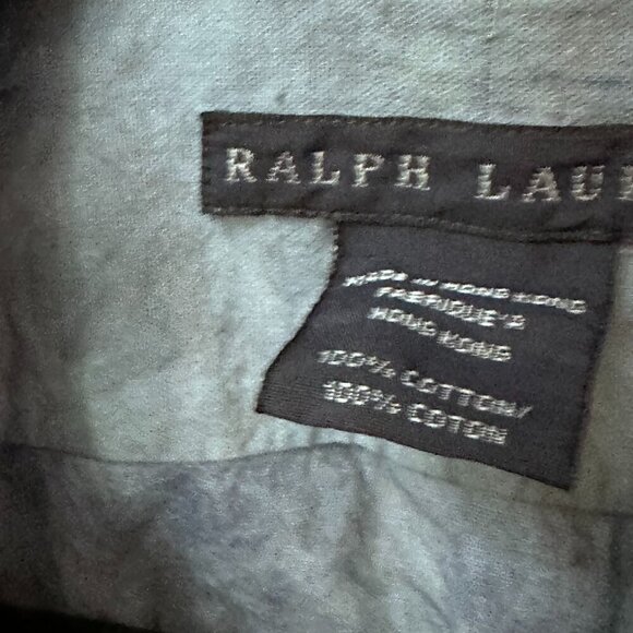 Ralph Lauren Cotton Blue Shirt Tie Dye  Casual Button Down Dress Size 16 Xl - Picture 3 of 8